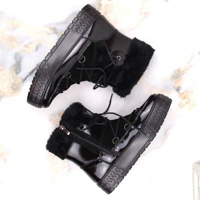 9. Filippo W PAW475A insulated leather platform ankle boots, black