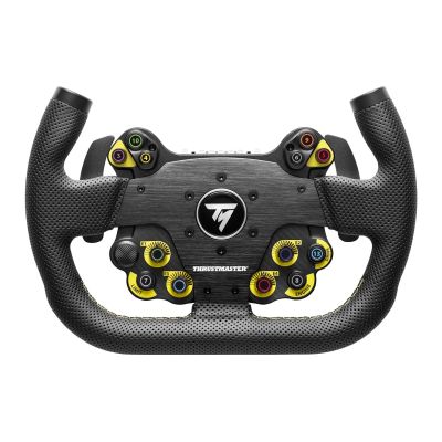 Thrustmaster EVO Racing 31U Leather Steering Wheel, Black/Yellow, for PC, PlayStation 4, PlayStation 5 and Xbox