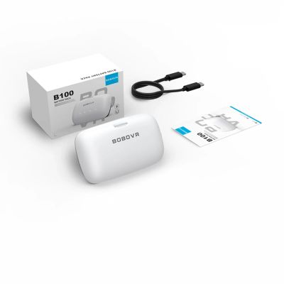 2. BoboVR B100 External Battery for Meta Quest S3 Pro and E3 Pro - White