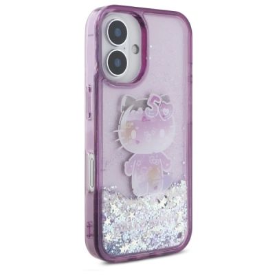4. Hello Kitty Liquid Glitter 50TH Anniversary Party iPhone 16 Case - Purple