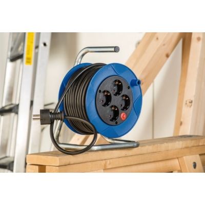 6. Brennenstuhl 1079180004 15 m power strip 4 x network sockets Outdoor Black, Blue