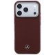 3. Mercedes Leather Semi Wrap Wood Effect MagSafe Case for iPhone 17 Pro - Red