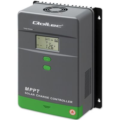 4. Qoltec MPPT Solar Charge Controller with Temperature Sensor 80A | 12V / 24V / 36V / 48V | LCD | Bluetooth | APP | GEL | LiFePO4
