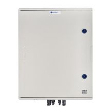 DCAC hermetic IP66 EMITER connection box with Dehn 1000V DC surge arrester type 1+2, 4 x PV string, 4 x MPPT // Dehn AC limiter type 1+2, 100A 3-F, FR 100A, phase signal + socket