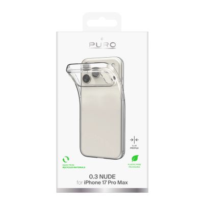2. Puro 0.3 Nude Ultra-Slim TPU Case for iPhone 17 Pro Max - Transparent