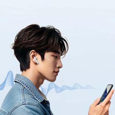 6. QCY AilyBuds E10 LDAC ENC IPX4 In-Ear Headphones - White