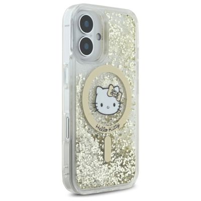 4. Hello Kitty Liquid Glitter Fever MagSafe iPhone 16 Case - Gold