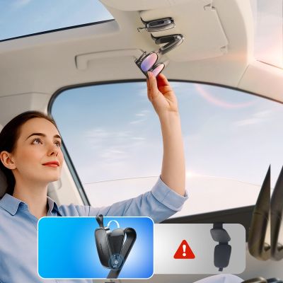 2. Joyroom JR-ZS511 Sun Visor Holder with Magnetic Clip - Black