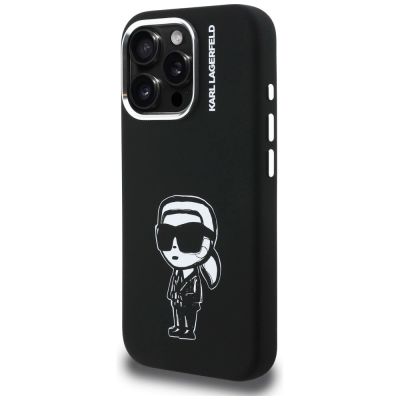 2. Karl Lagerfeld Silicone Karl Sketch MagSafe Case for iPhone 16 Pro Max - Black