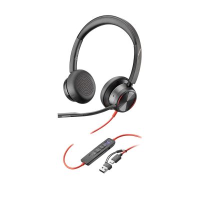POLY Blackwire 8225 Stereo 8X225AA USB-C Headset with Microsoft Teams Certification + USB-C/A Adapter
