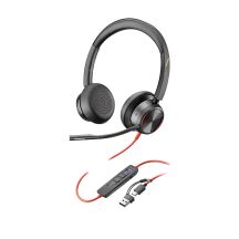 POLY Blackwire 8225 Stereo 8X225AA USB-C Headset with Microsoft Teams Certification + USB-C/A Adapter
