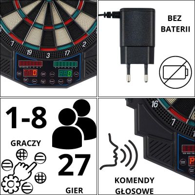 11. ELECTRONIC DART WITH POWER SUPPLY AND 4 COUNTERS 49CM ENERO PRO