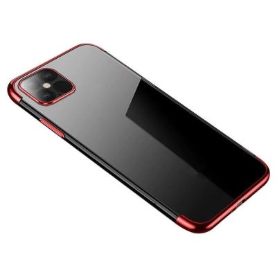 2. Clear Color case TPU gel cover with a metallic frame for Samsung Galaxy A13 5G red