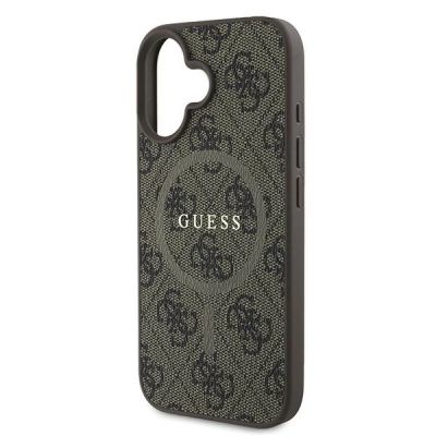 6. Guess 4G Ring Classic Logo MagSafe iPhone 16 Plus Case - Brown