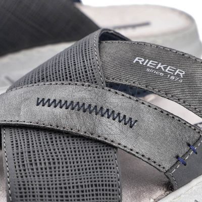 9. Comfortable Rieker M RKR581 gray flip-flops