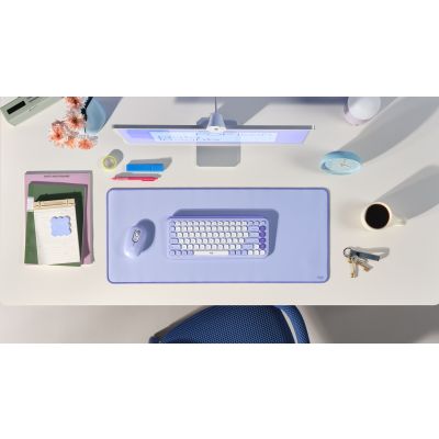 10. Logitech Pop Icon Combo Keyboard Mouse Included Universal Bluetooth QWERTY Turkish Lilac, White