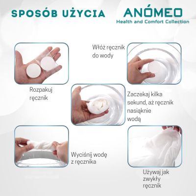 4. COMPRESSED DISPOSABLE TOWELS 55X25 (6 PCS) ANOMEO