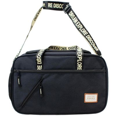 2. BLACK AIRPLANE TRAVEL BAG + WHITE SEMI LINE LETTERING