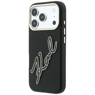 2. Karl Lagerfeld Smooth Big Resin Signature Logo Case for iPhone 18 Pro / 17 Pro - Black