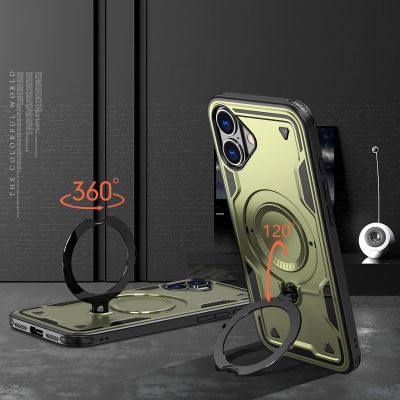 3. Hybrid Armor Trendy Case with MagSafe for iPhone 16 - Green