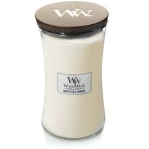 Large candle WHITE TEA & JASMINE WOODWICK