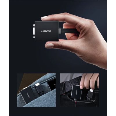 9. Ugreen adapter HDMI - VGA micro USB / audio 3.5 mm mini jack black (40248)