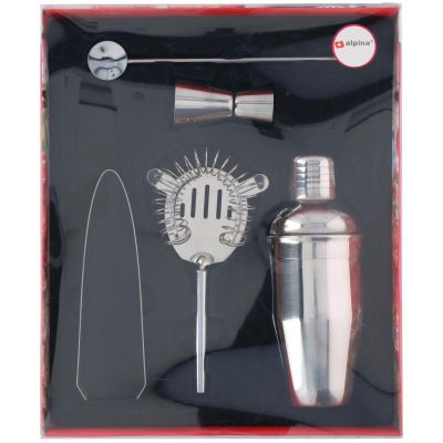 4. BARTENDER SET 5 PIECES DRINK SHAKER ALPINA TONGUE