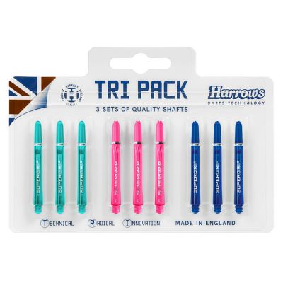 3. Shafty Harrows TRI PACK Supergrip 3x3 Colored