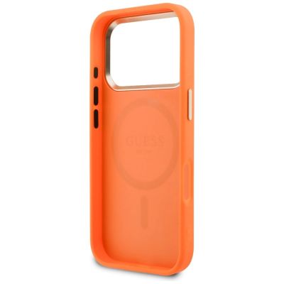 7. Guess Peony Hot Stamp MagSafe Case for iPhone 17 Pro - Orange