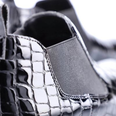 70. Rieker W R474 snakeskin leather ankle boots black