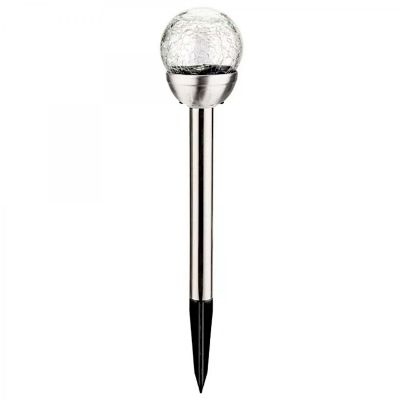 SOLAR LAMP GLASS BALL 7.5x34CM RGB