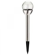 SOLAR LAMP GLASS BALL 7.5x34CM RGB