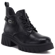 Women’s black ankle boots with block heel and platform, Jezzi MR2502-3