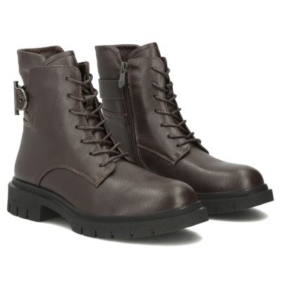 4. Women's leather ankle boots, dark brown, Filippo DBT8018