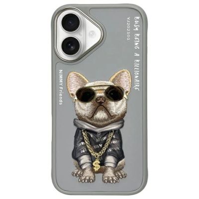 Nimmy Glasses Cool Dog iPhone 16 Case - Gray