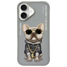 Nimmy Glasses Cool Dog iPhone 16 Case - Gray