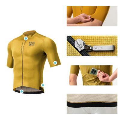 5. Rockbros 15120014024 ROAD TO SKY men's cycling jersey short sleeve M - yellow