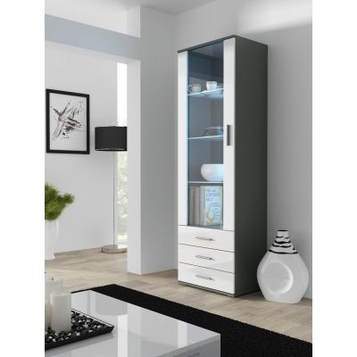 SOHO S1 display cabinet, grey/white gloss