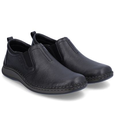 2. Rieker 05264-00 Men's Black Leather Slip-On Shoes