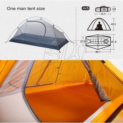 7. Naturehike Cycling Ultralight 1 Tent NH18A095-D-Orange