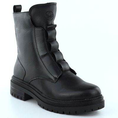 Rieker Y3160-00 women's black leather ankle boots