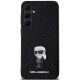 3. Karl Lagerfeld Fixed Glitter Ikonik Logo Metal Pin case for Samsung Galaxy A35 - black