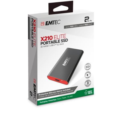 5. Emtec 3.2Gen2 x210 2TB Portable SSD (ECSSD2TX210)