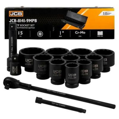 JCB IMPACT WRENCH SET 15 PIECES 1" 12-HEIGHT (36-80mm)
