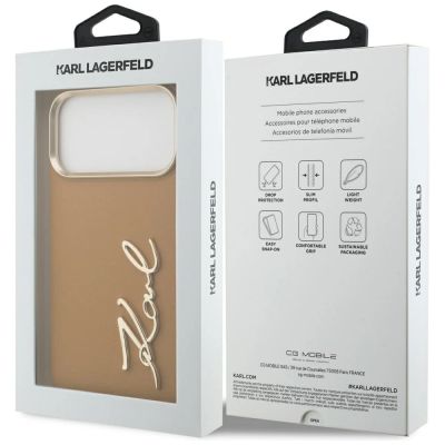 8. Karl Lagerfeld Karl Script Logo Case for iPhone 17 Pro Max - Brown