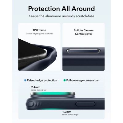 5. ESR Classic Hybrid Kickstand MagSafe Case for iPhone 18 Pro / 17 Pro - Navy Blue