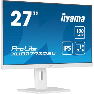 iiyama ProLite XUB2792QSU-W6 computer monitor 68.6 cm (27") 2560 x 1440 px Wide Quad HD LED White