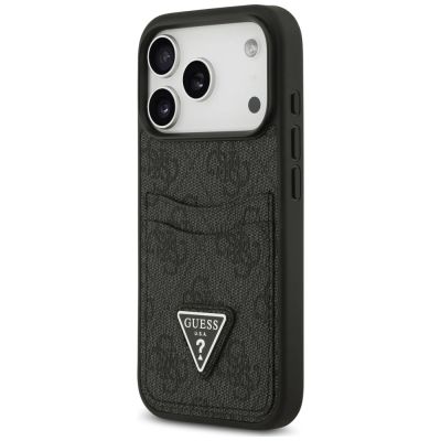 2. Guess 4G Double Card Triangle Case for iPhone 18 Pro / 17 Pro – Black