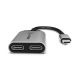 3. Alogic Adapter USB-C -> 2x USB-C St/2xBu 10cm Space gray