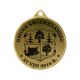 Metal medal with engraving on laminate